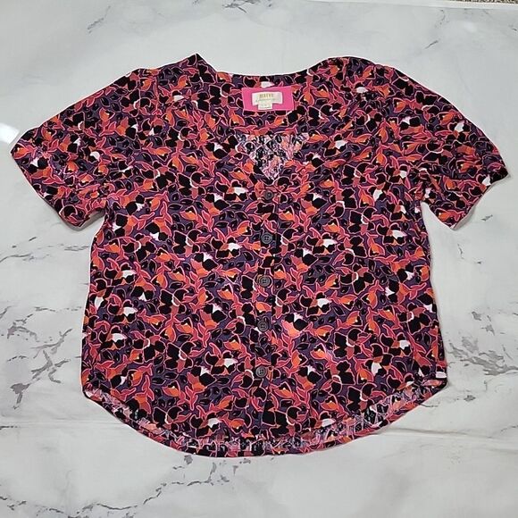Maeve Orange/Red Floral Print Blouse - Picture 1 of 6